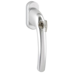 Hoppe Fenstergriff Tokyo 0710S/U26 43mm Stift F1 Alu Natur 2W/153 abschließbar, mit Schrauben M5x55mm, Schließungsnr. 2W153-EW Nr. 11763723