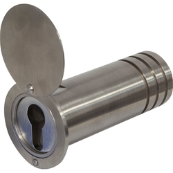 Abus OB-Schlüsseltresor, KeySafe 729 Zylindergehäuse herausnehmbar, ER edelstahl rostfrei B 61mm,H 61mm,T 120mm Nr. 27466
