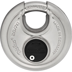 Abus Vorhangschloss,Diskus 20/70 2 Stiftschlüssel, edelstahl Gehäuseb. 70mm,Gehäuset. 30mm,H 70mm, gleichschließend Nr. 08856
