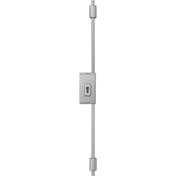 Abus WET-Stangenschloss, TSS550 ohne Zylinder, Metall weiß silber, inkl. Stangenset 135/135cm Nr. 00235