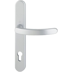 Hoppe Innendrücker auf Langschild 1500/3357 F1 Alu Natur ohne Nocken, ohne Stift Kaba Nr. 2129895