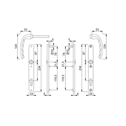 Hoppe Profiltürgarnitur Tokyo 1710RH/303 F1 Alu Natur PZ 92/8mm, TS: 68-72mm Nr. 1908070