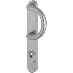 Hoppe Bügel auf Langschild E538G/3359 ZA F69 Edelstahl matt PZ 92/8mm Nr. 3350006