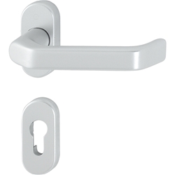 Hoppe PT-Drücker-Halbgarnitur, ohne Schlüsselrosette, oval, VK8, DIN Links-Rechts, Aluminium Liverpool 1313G/55, natur matt, eloxiert verdeckt verschraubt, ohne Stütznocken Nr. 2899371