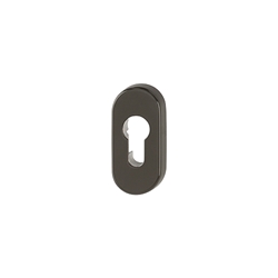 Hoppe PT-Schlüsselrosette, PZ, oval, verdeckt verschraubt 55S, dunkelbraun seidenglänzend beschichtet ohne Stütznocken, B 33mm, L 72mm Nr. 2708230