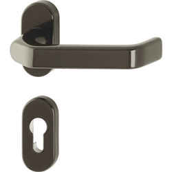 Hoppe PT-Drücker-Halbgarnitur, ohne Schlüsselrosette, oval, VK8, DIN Links-Rechts, Aluminium Liverpool 1313G/55, F8707 verdeckt verschraubt, ohne Stütznocken Nr. 2899419