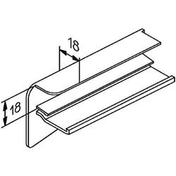 Gutmann Bordstück, Putz, 130mm, DIN Links B 256 AL, ALU RAL9016 zum Aufstecken RAL9016 weiß, 18mm Putzkante (VE= 25 Stück)