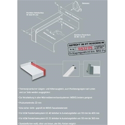 Klicken Sie hier, um das Bild zu vergrößern Gutmann Gleitabschluss, Putz, 400mm, DIN Rechts MF 400, ALU, RAL9016 Abkantung 40mm, RAL9016 weiß , 22mm Putzkante, 3mm Dehnungsausgleich (VE= 1 Stück)