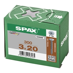 SPAX Universalschraube 3.0x20mm Rückwandkopf ohne Linse TX (T-STAR plus) T10 Vollgewinde 4CUT WIROX 300ST Nr. 0151010300203