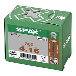 SPAX Universalschraube 4.0x16mm Rückwandkopf ohne Linse TX (T-STAR plus) T20 Vollgewinde 4CUT WIROX 300ST Nr. 0151010400163