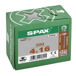 SPAX Universalschraube 4.0x16mm Rückwandkopf ohne Linse TX (T-STAR plus) T20 Vollgewinde 4CUT WIROX 300ST Nr. 0151010400163