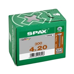 SPAX Universalschraube 4.0x20mm Rückwandkopf ohne Linse TX (T-STAR plus) T20 Vollgewinde 4CUT WIROX 300ST Nr. 0151010400203