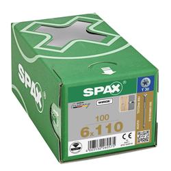 SPAX Universalschraube 6.0x110mm Justierschraube Flachkopf TX (T-STAR plus) T30 Halterillen 4CUT WIROX 100ST Nr. 0161010601105