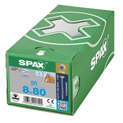 SPAX Schraube 8.0x80mm Edelstahl A2 Senkmultikopf TX (T-STAR plus) T40 Teilgewinde 4CUT 50 ST Nr. 0197000800805