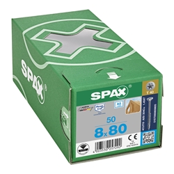 SPAX Schraube 8.0x80mm Edelstahl A2 Senkmultikopf TX (T-STAR plus) T40 Teilgewinde 4CUT 50 ST Nr. 0197000800805