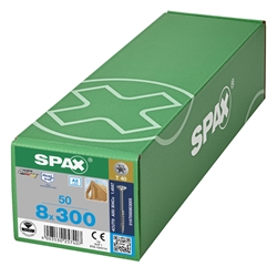 SPAX Schraube 8.0x300mm Edelstahl A2 Senkmultikopf TX (T-STAR plus) T40 Teilgewinde 4CUT 50 ST Nr. 0197000803005