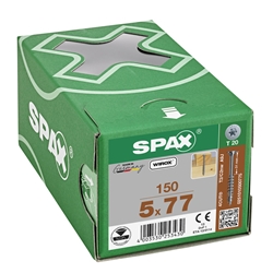 SPAX Universalschraube 5.0x77mm Tellerkopf ohne Linse TX (T-STAR plus) T20 Gewindelänge 46mm WIROX 150 ST Nr. 0251010500775