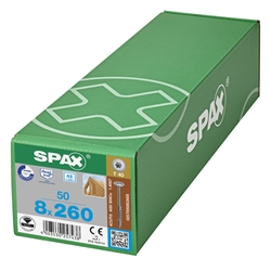 SPAX Schraube 8.0x260mm Edelstahl A2 Tellerkopf TX (T-STAR plus) T40 Teilgewinde 4CUT 50 ST Nr. 0257000802605