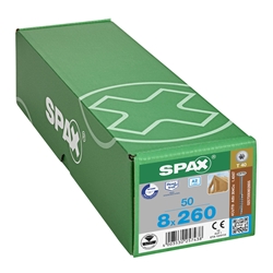 SPAX Schraube 8.0x260mm Edelstahl A2 Tellerkopf TX (T-STAR plus) T40 Teilgewinde 4CUT 50 ST Nr. 0257000802605