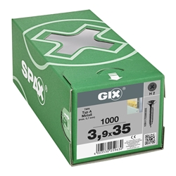 SPAX Schraube GIX-A 3.9x35mm Trompetenkopf H2 Feingewinde phosphatiert 1000ST Nr. 1091170390355