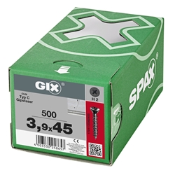 SPAX Schraube GIX-C 3.9x45mm Senkkopf Fräsrippen H2 HILO-Gewinde phosphatiert 500ST Nr. 1791170390455