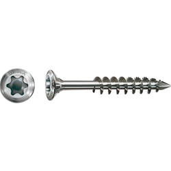 SPAX-S Schraube 4.5x50mm Edelstahl A2 Linsenkopf Fräsrippen TX (T-STAR plus) T20 Teilgewinde CUT 200ST Nr. 25170004505021