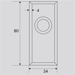 PZ Design Rosette Edelstahl matt B:34mm H:80mm T:4mm Nr. SA 06 Orthogon