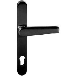 Außentürdrücker flach auf 32mm Langschild PZ 92/8mm (NH) RAL8077 dunkelbraun ohne Hochhaltefeder