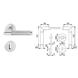 Hoppe Drückergarnitur Amsterdam 1400/42KV/42KVS BB SST RHF F1/F69 Alu Natur/Edelstahl matt Nr. 1926500