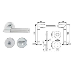 Hoppe Bad/WC-Garnitur Amsterdam 1400/42KV/42KVS SK/OL SST RHF F1/F69 Alu Natur/Edelstahl matt Nr. 1926526