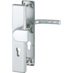 Hoppe ZT-Schutz-Wechselgarnitur, eckig, PZ, 8/72, DIN Links-Rechts, Aluminium Birmingham 78G/2221A/2440/1117, F1 naturfarbig eloxiert Langschild, TS 37-42mm, duranorm® Nr. 3841104