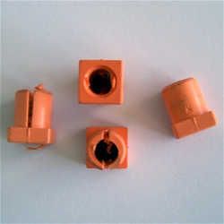 Montagenocken 14mm Gesamtlänge orange, 6mm durchgebohrt