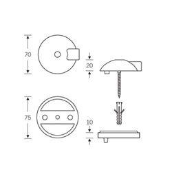 FSB Bodentürstopper, H 20mm, Ø 70mm, Edelstahl, 38 3884, mit Verdrehsicherung, Edelstahl fein matt Nr. 0 38 3884 00000 6204