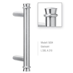 Stoßgriff Edelstahl Modell 5034 Achsmaß 210mm Gesamtlänge 330mm