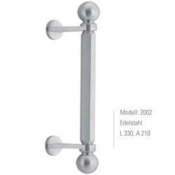 Stoßgriff Edelstahl Modell 2002 Achsmaß 210mm Gesamtlänge 330mm