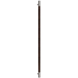 Stoßgriff gerade Stützen H1500mm BA1380mm D40mm inkl. M8 Einlegemutter Edelstahl matt/Wenge geölt