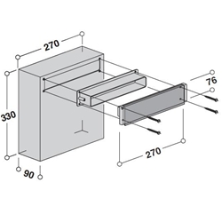 D-Briefkasten 673 S. 90 L/WS 19 weiss B:270mm H:330mm T:90mm Nr. 0673050019