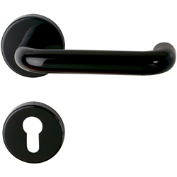 Nylon Drückergarnitur PZ 23mm, mit Rosetten schwarz Farbe 11 Nr. 2301