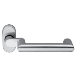 ECO FS-Drückerlochteil auf ovaler Rosette mit Rückholfeder CL-Form geschl. gewinkelt D-335.ER.33.FS 9mm DIN EN 179 Edelstahl matt Nr. 5030069759