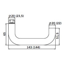 Ogro Drückerlochteil PR 8100 8mm Alu F1 Satino Nr. 90055000067