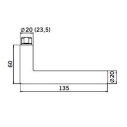 Ogro Drückerlochteil PR 8906 8mm Alu F1 Satino Nr. 90055000071