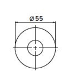 Ogro Drückerrosette 55mm PR 6501 DU mit Hochhaltefeder Alu F1 Satino Nr. 90055000289