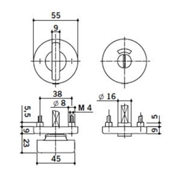 Ogro Badrosette PR 7122 TS 38-42mm Edelstahl matt Satino Nr. 90055000281