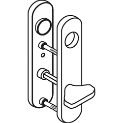 Ogro Kurzschild gerundet PR 7051K WC TS 38-42mm Alu F1 Satino Nr. 90055007676