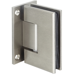 Pendeltürband für Glastüren 6852 G-W, zur Bef. Glas/Wand, Tragkraft 60 kg (per Paar), justierbarer Endanschlag +/- 15°, Schließfunktion ab ca. 70°, Tür max. 915mm, Oberfl. 20 (Mattnickel) Nr. 12894