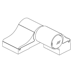 LM-Türband 2-teilig RAL9016, ohne Zubehör Nr. 1146.2/62 10mm Versatz Lochabst. 62,5mm, Drehpunkt 20mm