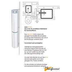 Dr. Hahn KT-R Rollenband 2-tlg. K70290000 HELIUM pulverbeschichtet Beschlagnut 16/3,0mm (Einzelverpackung)
