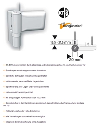 Dr. Hahn Türband KT-SV P307GV056-K1 RAL9016 Verkehrsweiß Aufdeckung 16,5-21,5mm, Gealan 9000 (Großpack a 24 Stück)