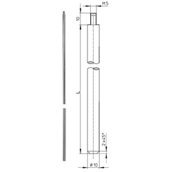 Wilka Treibriegelstange massiv 9647 1420mm lang M5 für unten DIN EN 179+1125 Nr. 9647.000002