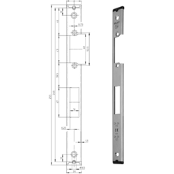 Wilka Schließblech P697 Niro Links 24x6x245mm U-Stulp für Türöffner DIN EN 179+1125 Nr. P697.000001